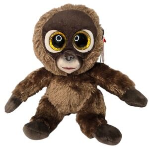 Ty Chessie Monkey 8" Beanie Boo Brown‎ Stuffed Plush Gold Glitter Eyes NWT 2022